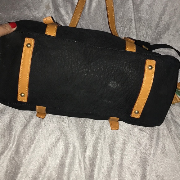 Satchel supple black Suede and rich Leather trim - Picture 3 of 8